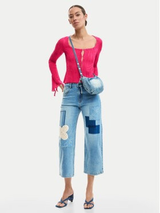 Desigual Jeansy Patch Crochet 26SWDD24 Kolorowy Straight Fit