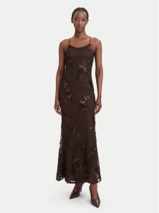 Vero Moda Sukienka koktajlowa VmQuinn 10348532 Brązowy Regular Fit