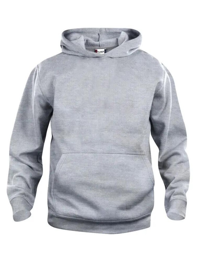clique Basic Hoody Junior szary melanż, miękki materiał – grey melange