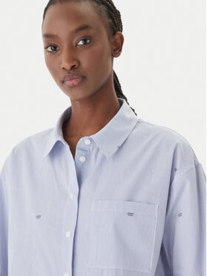 JOOP! Jeans Koszula Basima 10019224 30101901 Niebieski Oversize