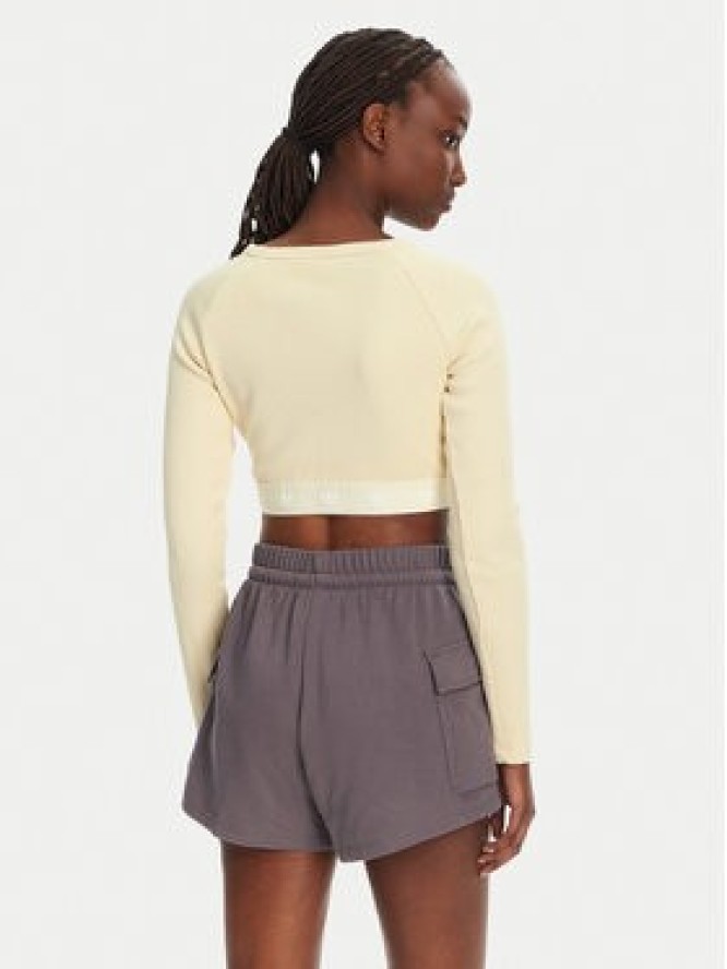 adidas Bluzka Ribbed JD0013 Beżowy Slim Fit