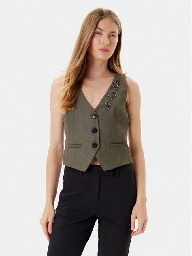 Marella Kamizelka garniturowa Cantico 2523156031 Khaki Slim Fit