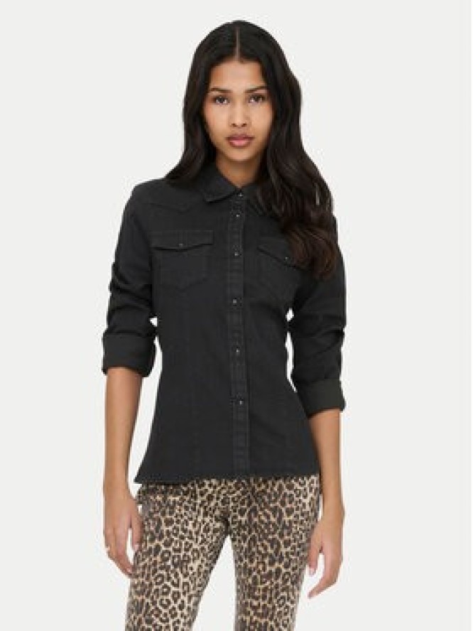 ONLY Koszula jeansowa Sasia 15352339 Czarny Slim Fit