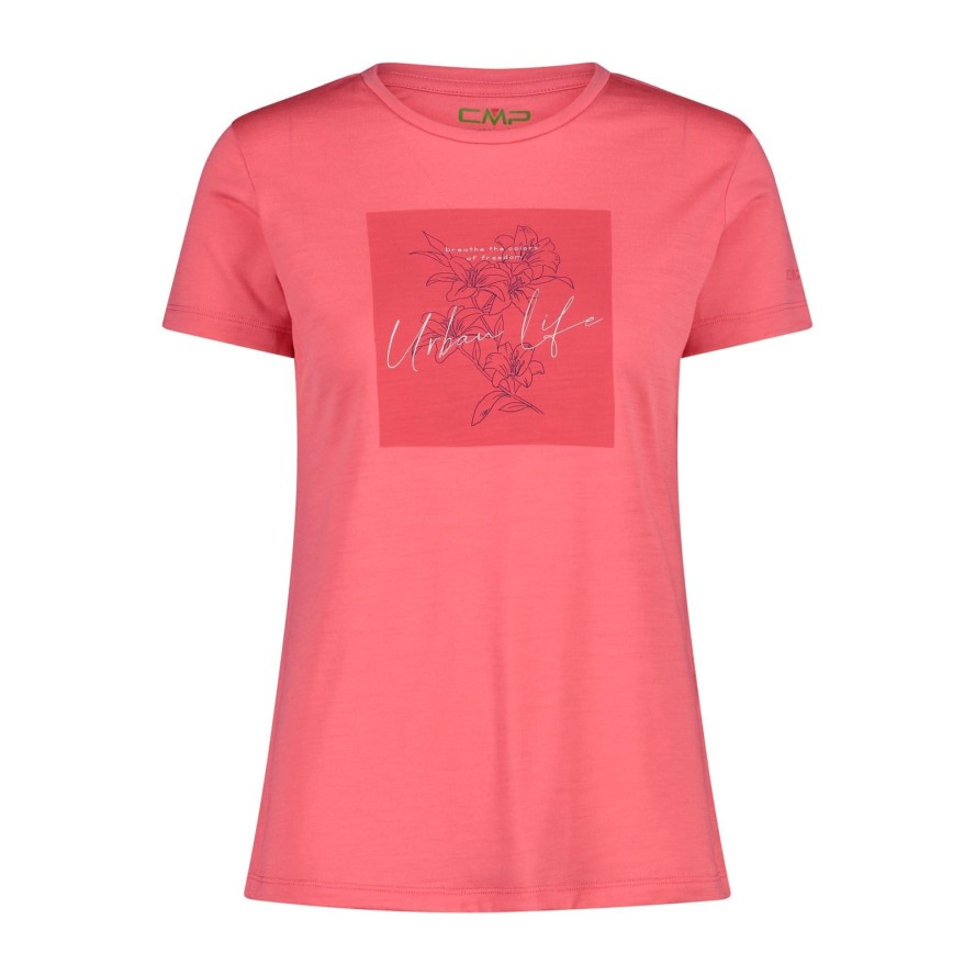 Damski T-shirt z okrągłym dekoltem z wełny merino CMP