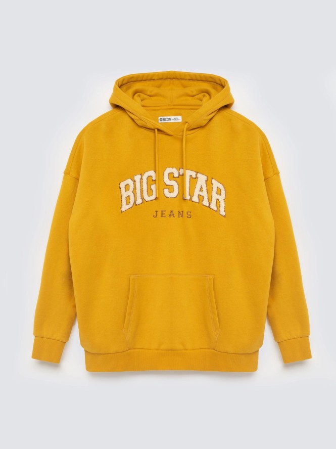Bluza damska z kapturem z logo BIG STAR żółta Rubialsa 203