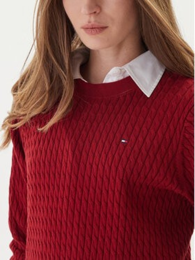 Tommy Hilfiger Sweter Fine WW0WW44993 Czerwony Regular Fit