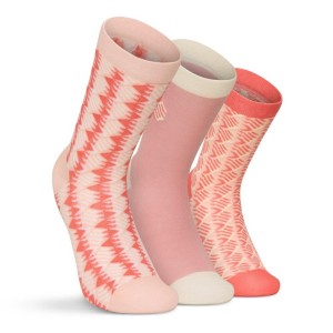 Skarpetki bawełniane 3-pak Lifestyle Siroko Monogram Pink