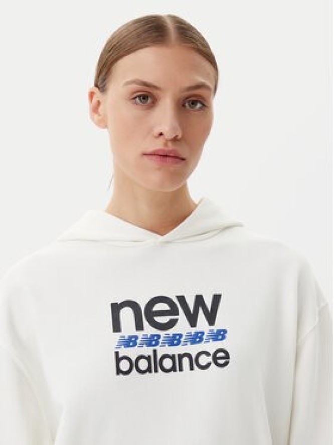 New Balance Bluza Sport Graphic WT51519 Biały Relaxed Fit