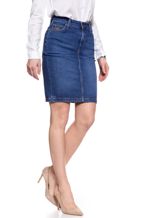SPÓDNICA JEANSOWA LEE HIGH WAIST SKIRT TRUE BLUE L38QROPB 112108313