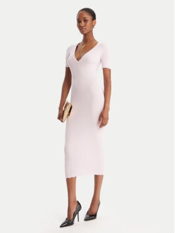 Elisabetta Franchi Sukienka dzianinowa AM-53S-51E2 Różowy Slim Fit