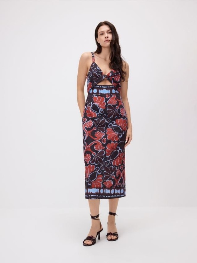 Sukienka midi - wielobarwny