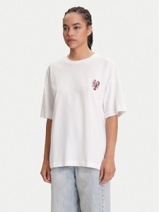 Pieces T-Shirt Tobster 17160811 Biały Oversize