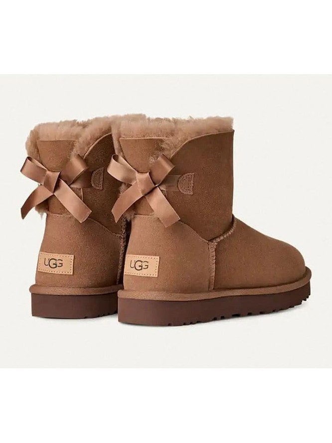 UGG Skórzane botki "Mini Bailey Bow II" w kolorze brązowym rozmiar: 40