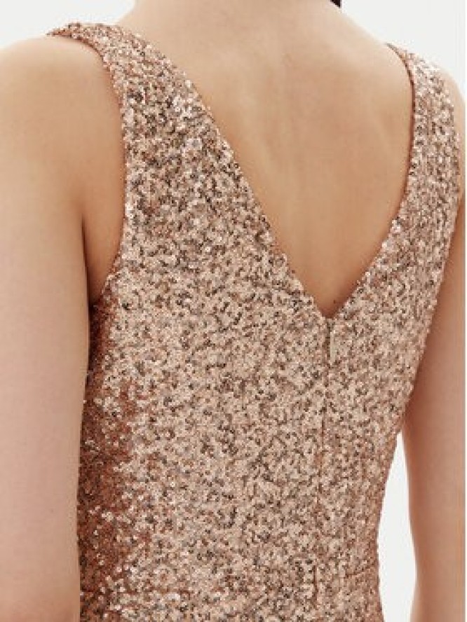 Rinascimento Sukienka koktajlowa CFC0123778003 Złoty Regular Fit