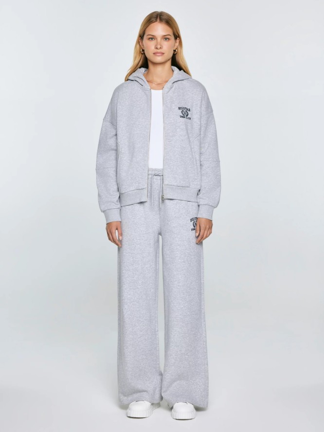 Bluza damska z kapturem rozpinana szara Madelina 901