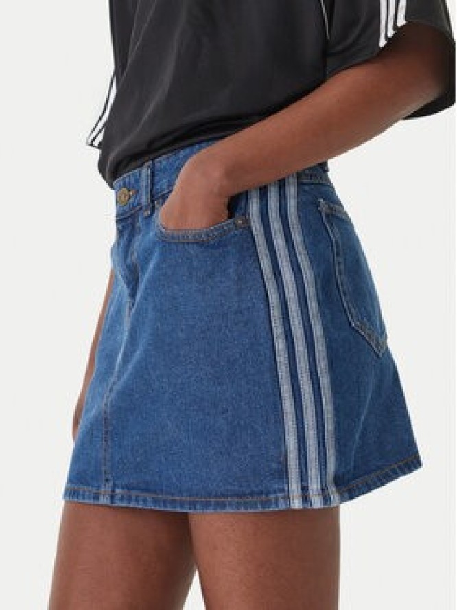 adidas Spódnica jeansowa 3-Stripes KD2901 Niebieski Regular Fit