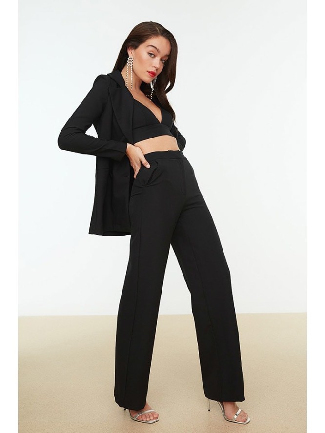 trendyol Spodnie w kolorze czarnym rozmiar: 36