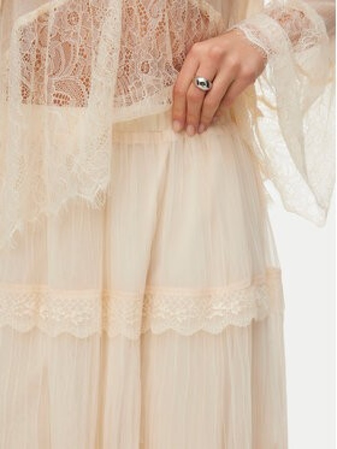 Vero Moda Spódnica midi Kinsley 10346617 Écru Regular Fit