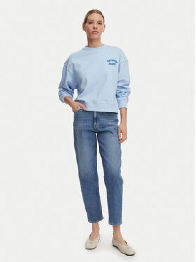 Tommy Jeans Bluza Bubble Logo DW0DW22366 Niebieski jasny Boxy Fit