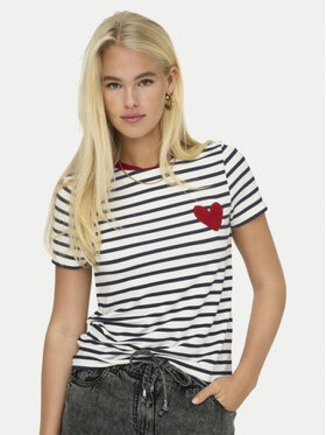 ONLY T-Shirt Heart 15318959 Biały Regular Fit