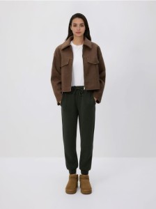 Joggery z modalem - ciemnozielony