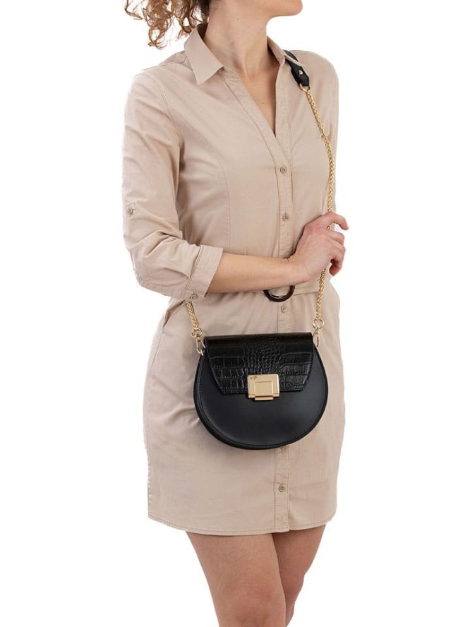 Pia Sassi Skórzana torebka "Cima Carnera" w kolorze czarno-czerwonym - 24 x 18 x 7 cm rozmiar: onesize