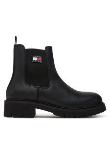 Tommy Jeans Sztyblety Tjw Chelsea Leather Boot EN0EN02825 Czarny