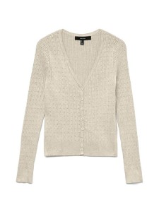 Vero Moda Kardigan Silje 10340553 Beżowy Regular Fit