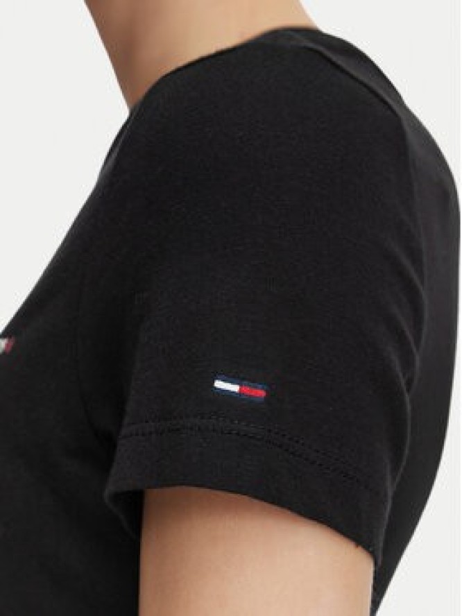 Tommy Jeans T-Shirt Ess Logo DW0DW23479 Czarny Slim Fit