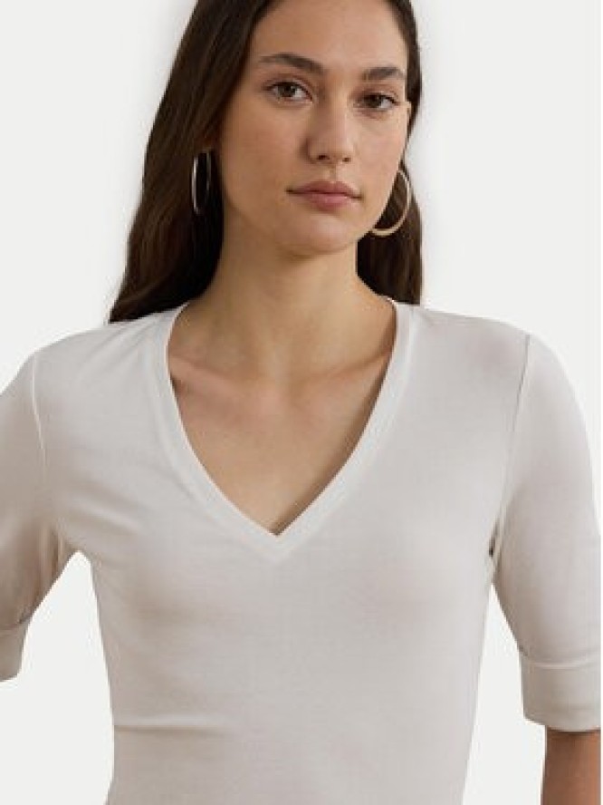 LAUREN RALPH LAUREN Bluzka 200815843001 Biały Slim Fit