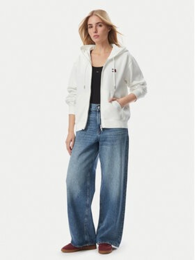 Tommy Jeans Bluza Badge DW0DW23529 Kremowy Regular Fit