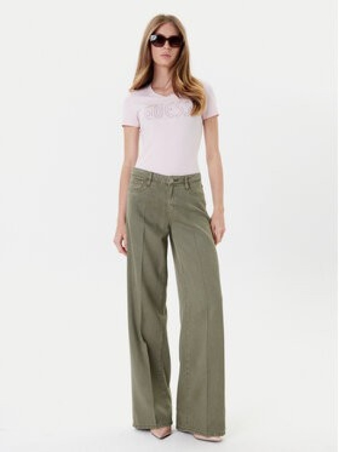 Guess Jeansy W5RA96 WFD53 Zielony Palazzo Fit