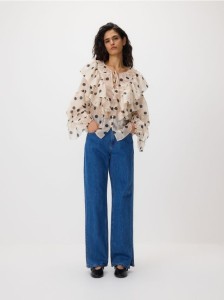 Bluzka w groszki - złamana biel