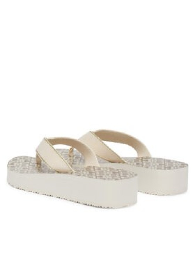 Tommy Hilfiger Japonki Monogram Mid Wedge Sandal FW0FW09419 Kremowy
