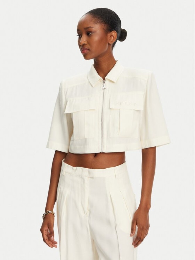 Patrizia Pepe Koszula 2C1590 A573 W146 Écru Regular Fit