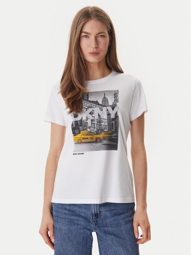 DKNY T-Shirt DJ6T1748 Biały Regular Fit