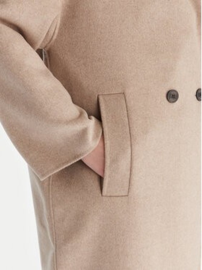 ViCOLO Płaszcz wełniany TF0003 Beżowy Regular Fit