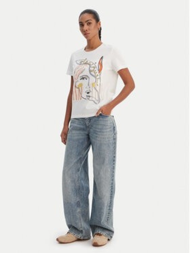 Desigual T-Shirt 26SWTK51 Biały Regular Fit