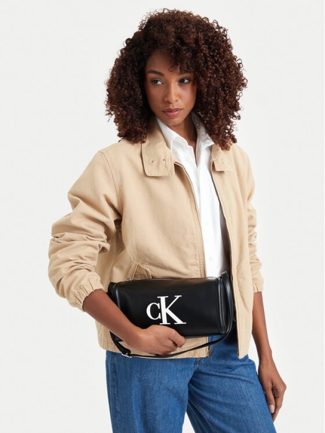 Calvin Klein Torebka Bold Ck Slouchy Shoulder Bag LV04F3894G Czarny