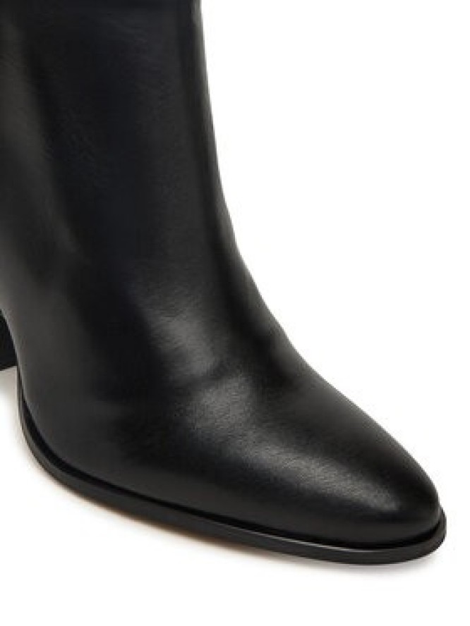 Tommy Hilfiger Botki Th T-Strap Leather Pointy Bootie FW0FW08984 Czarny