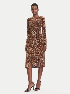 Joseph Ribkoff Sukienka koktajlowa 253091 Brązowy Slim Fit