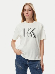 KARL LAGERFELD T-Shirt B4W17003 Kremowy Regular Fit