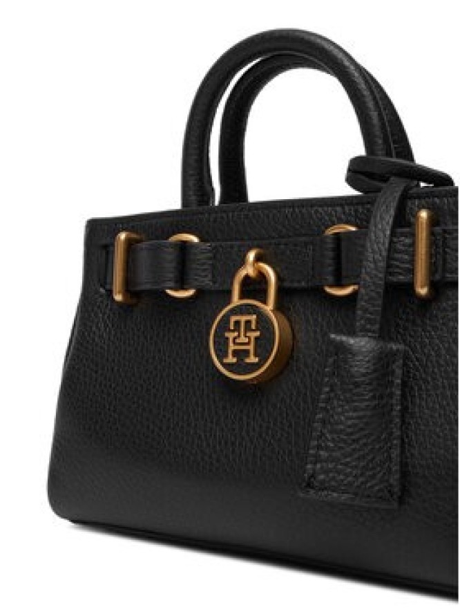 Tommy Hilfiger Torebka American Icon Micro Tote Leather AW0AW18167 Czarny