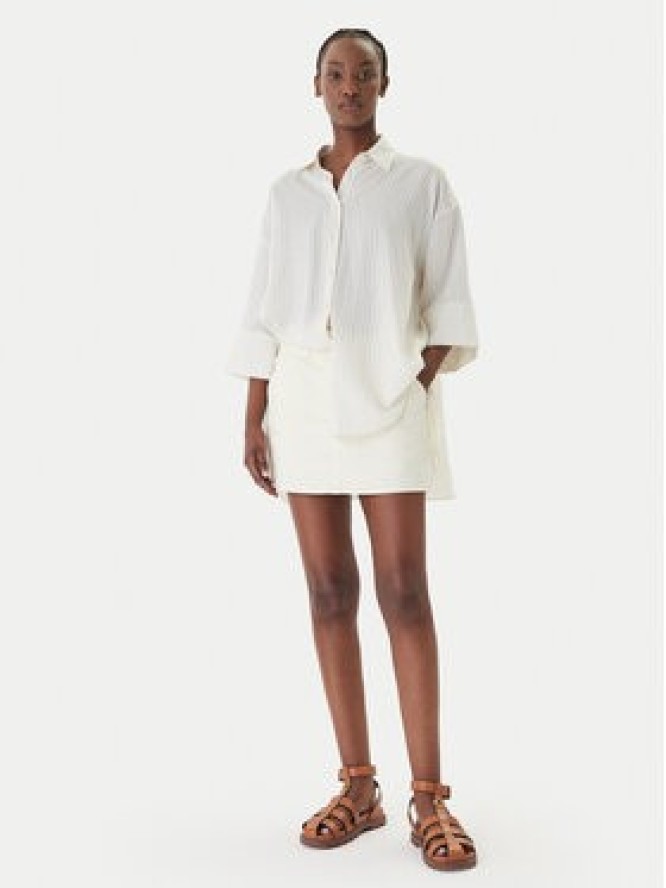 Eleh Spódnica jeansowa EL107 Écru Regular Fit