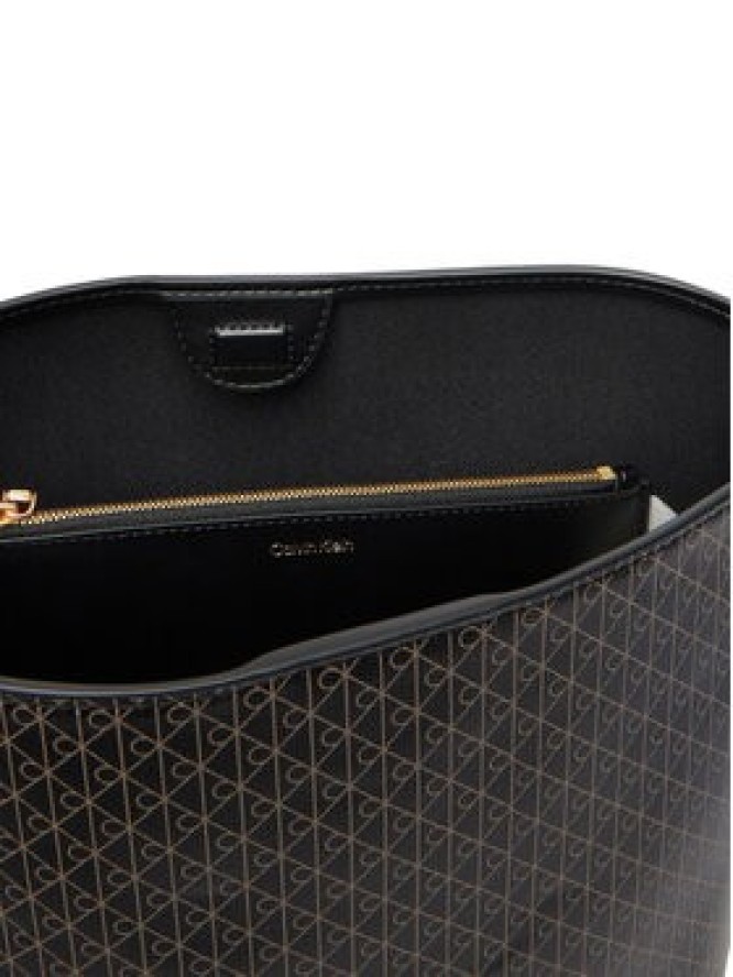 Calvin Klein Torebka Emblem Aop Medium Bucket LV04F3365G Czarny