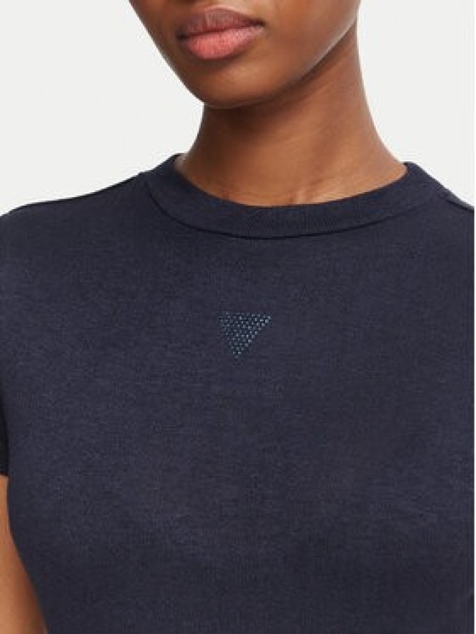 Guess T-Shirt W5BP07 KCGM2 Granatowy Regular Fit