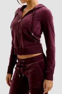 JUICY COUTURE Fioletowa damska bluza Robertson Hoodie, Rozmiar M