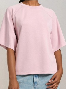 Bluza z domieszką wiskozy - różowy