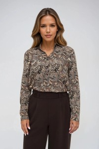 Wzorzysta koszula brązowa