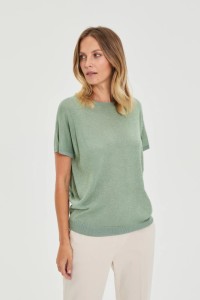 Wiskozowy sweter oliwkowy